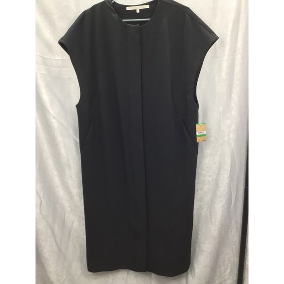 Rachel Rachel Roy Women's Sleeveless Button Front Dress NWT Large Black - Picture 5 of 11